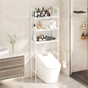 1 piece, toilet multi-layer rack, bathroom rack,cleaning tools, towels, let the bathroom say goodbye to messy, toiletries storage box, towel storage, compact design, easy installation, toilet rack, multi-compartment rack