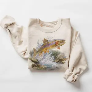 Retro 90's Cutthroat Trout Jumping Vintage Flyfishing Unisex Sweatshirt #DICH