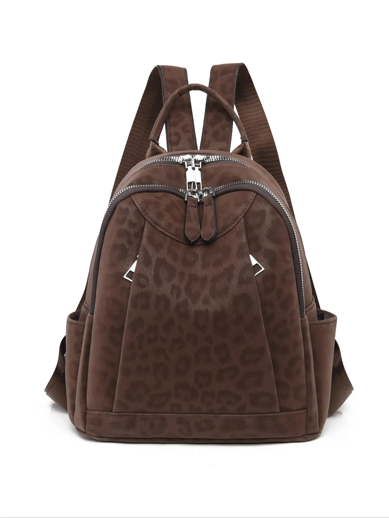 New Leopard Print PU Shoulder Bag, Fashionable Versatile Trendy Korean Style Lightweight Travel Backpack, Commuter Casual Backpack, Traveler Essentials Backpack, Zip Backpack, Backpack For Traveling On Airplane