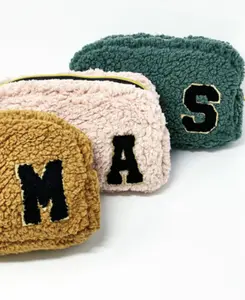 Stoney clover, Sherpa makeup bag, Terry cloth makeup bag, Travel Cosmetic Bag, Bridesmaid Gift, Birthday gift