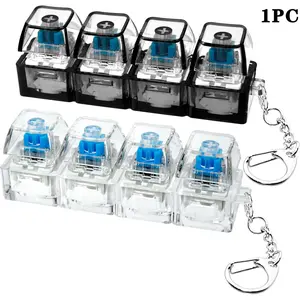 Keyboard Fidget Toy, 4-In-1 Decompression Button, Stress Relief Finger Clicker, Transparent/, Non-Illuminated/illuminated