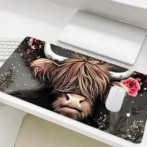 Abstract Cow Pattern Mouse Pad, Rectangle Gaming Mouse Pad, Office Desk Keyboard Mat for Home Office Game Room Desk, Gaming Desk Accessory