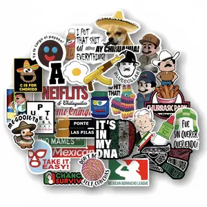 30PCS Funny Mexican Stickers, Spanish Humor Vinyl Decals, Waterproof Cartoon Meme Sticker Pack for Laptop, Water Bottle, Hard Hat, Toolbox, Phone, Skateboard and Car Bumper