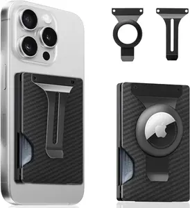 Phone Wallet Compatible with  MagSafe - Metal Card Holder with AirTag Holder, RFID Blocking &  Clip Mag Safe Wallet for  16 15 14 13 12 Pro Max/Pro/Plus/Mini