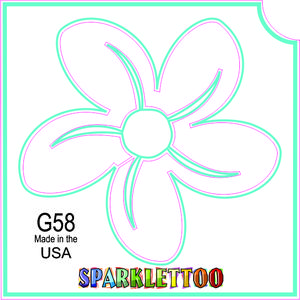 212 MAIN Ruby Red Glitter Tattoo Stencils for Men's Special Occasion Costumes & Accessories, G58-2 2-Ply Material, 3 Flower Shape Designs, Glitter Finish, Water Resistant, FDA Compliant, Kid Safe, 100 Pieces
