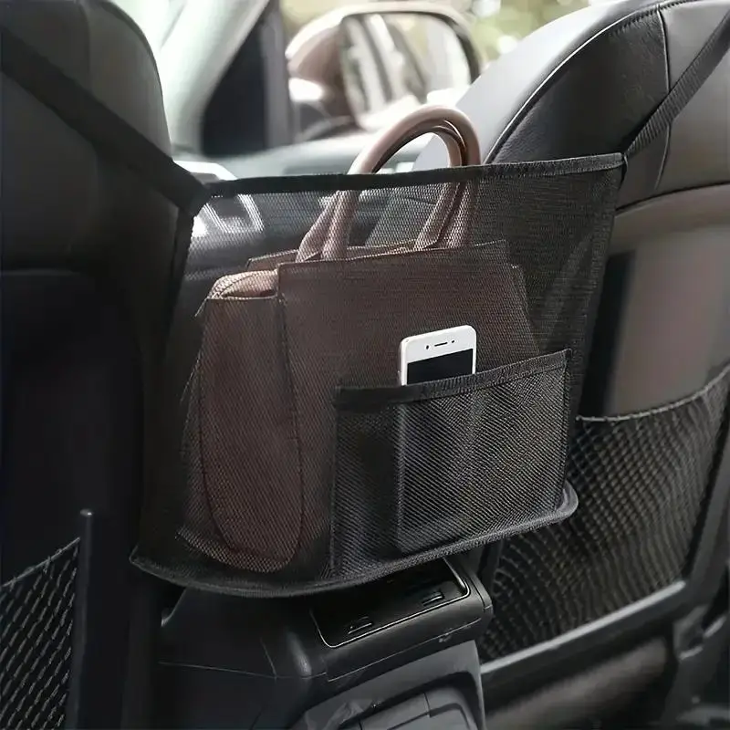 Car Seat Mesh Storage Bag, Large Capacity Car Seat Back Organizer, Multi-Functional Car Interior Accessories for Stowing & Tidying