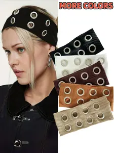 Women's Elegant Multi-Color Metal Round Headband, Secure Anti-Slip Hair Tie, Soft Fabric, Unique Design, Perfect for Daily, Parties, Travel