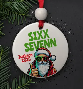 Funny Viral 'Six Seven' Santa Ornament Gen Alpha, Gen Z Trending Slang, 67 Gift for Kids, Gen Z, Gen Alpha, Teens