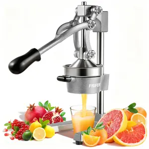Cast Iron Juicer, Manual Juicer Hand Press, Easy to Use & Clean, Heavy Duty Stainless Steel Manual Juicer For Orange Juice,Pomegranate,Lemon(Black/Grey)