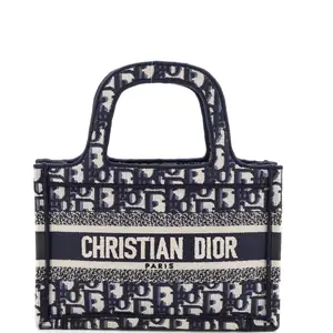 Pre-owned Dior Canvas Plain Tote Bags REBAG Christian Book Tote Oblique Canvas Mini by Rebag