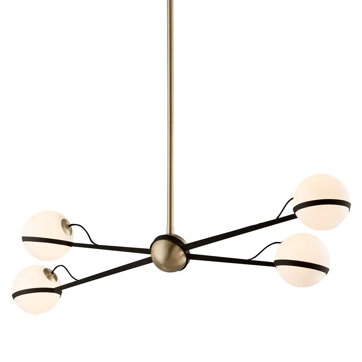 Troy Lighting Ace Linear Chandelier - Modern Minimalist Design with Frosted Shades