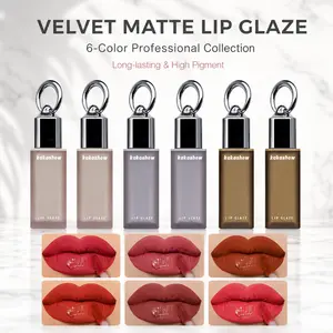 6-Piece Velvety Matte Lip Set: Plumping & Brightening, Transfer-Proof Long-Lasting Color | For Teens, Halloween Parties & Festive Holiday Gifts cosmetics ！