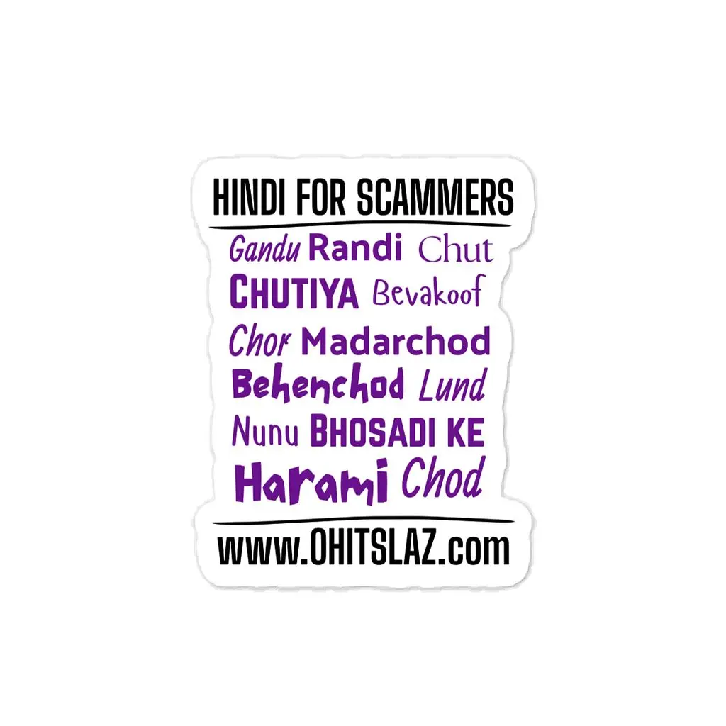 Hindi For Scammers Sticker