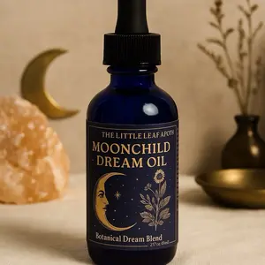 The Little Leaf Apothecary Moonchild Dream Oil 2 fl oz - Calming Botanical Blend for Peaceful Sleep & Lucid Dreaming