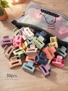 Random Color 2.5cm Mini Hair Claws, Cute Colorful Hair Claws, Fashion Hair Accessories for Women & Girls, Minimalist Headwear Suitable for Thick Hair
