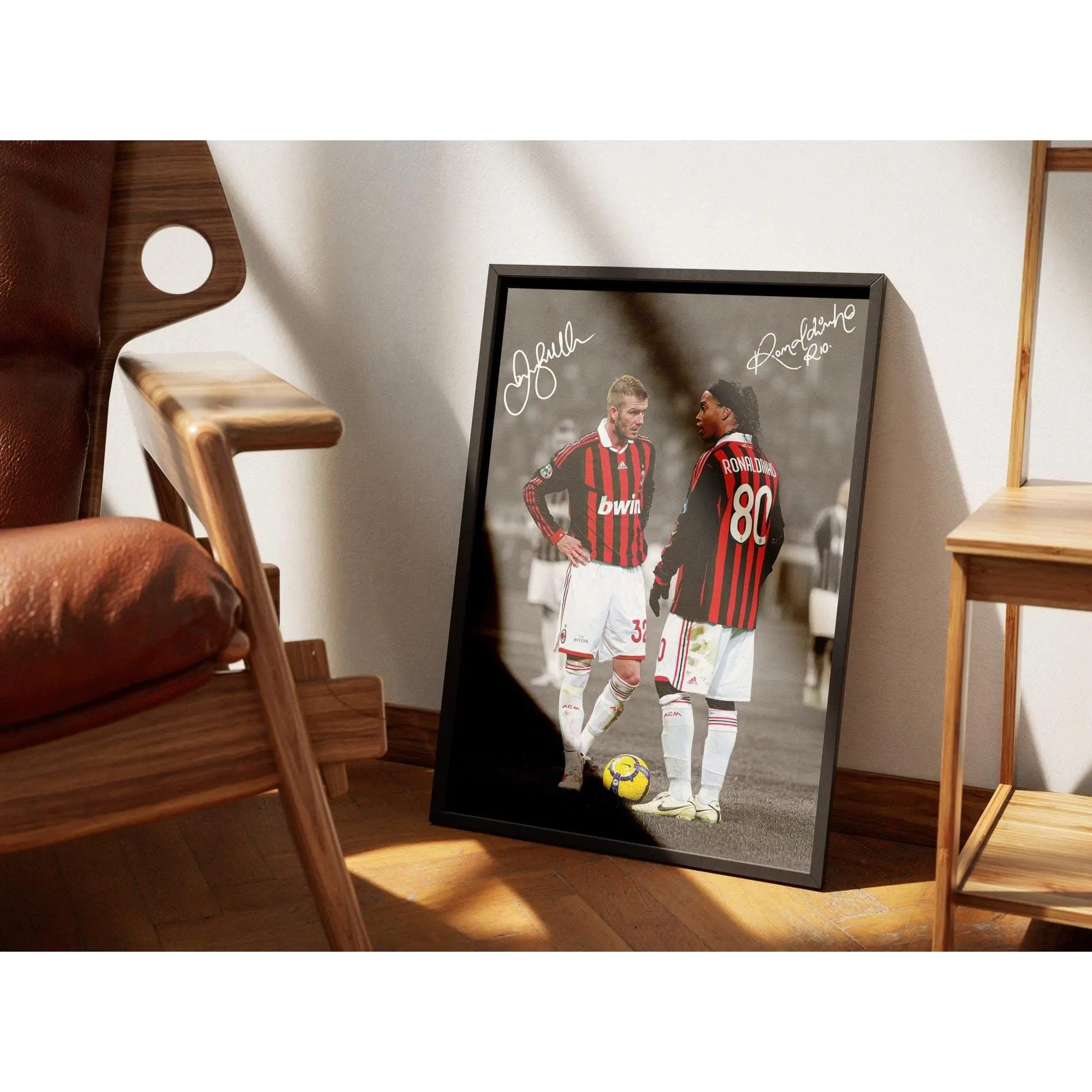 Ronaldinho Poster, Beckham Poster, Signed Football Poster, Gift For Fans ( Unframed - Print Only )