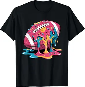 Football Drip for Lineman WR QB RB Ice Cream Drippy Shirt T-Shirt - Cotton Fabric Youth Boys Girl T-shirt