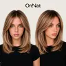 Rachel - OnNat Scalpiana Lace Melt Wig | Human Hair Blend Lightweight Glueless Go-to Style Shadow Rooted Balayage Low Density Lob Effortless Chic With Face-framing Bangs Pre-plucked Hairline Design Breathable Cap For All Day Comfort