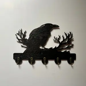 Creative Raven Theme Wall Hook, Perfect for Vintage and Industrial Styles, Hang Hats, Keys, Scarves, Bags, Masks, Organize Home Spaces