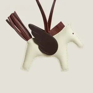 Designer handmade Pegasus bag pendant imported sheepskin hand-sewn high-end Rodeo pony pendant keychain car pendant