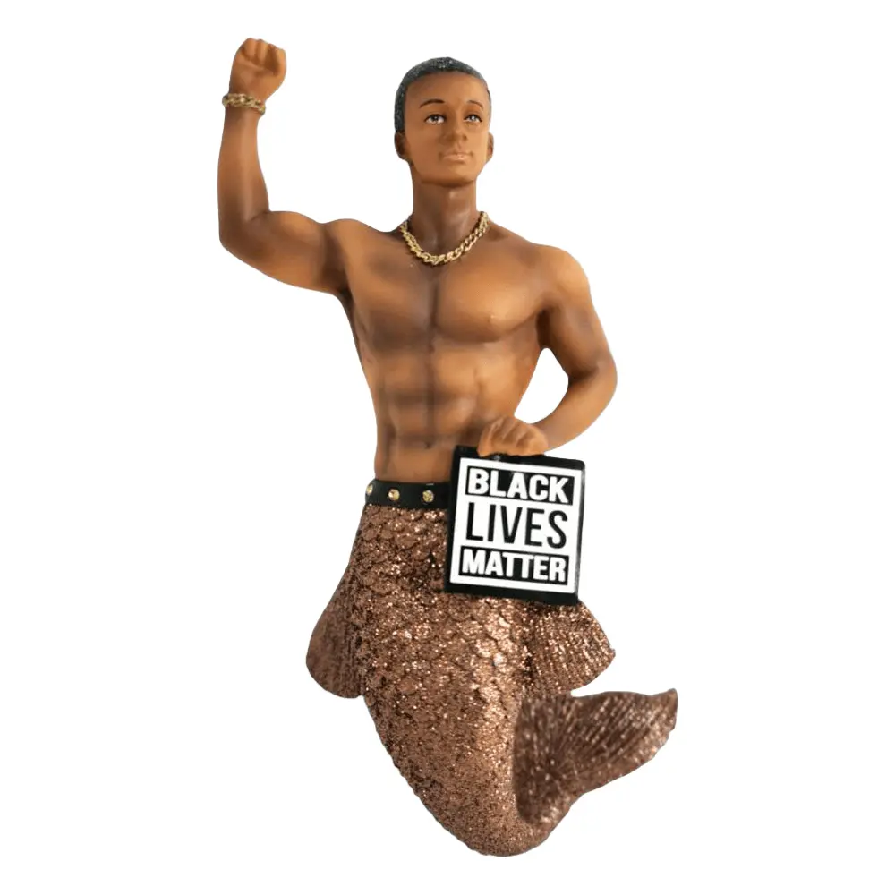 Merman Justice Figurine by December Diamonds - December Birthstone Decor, Ornaments with Mermaid Tail for Festive Home Decorations, Christmas