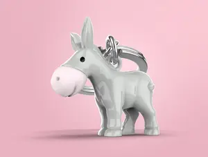 Metalmorphose 3D DONKEY WITH SILICONE NOSE KEYRING