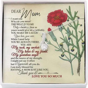 Mom Necklace, Dear Mom Necklace Gratitude Gift For Mom My Guardian Angel Necklace, Beautiful Necklace Gifts for Mom - Perfect Mother's Day Jewelry, Thoughtful & Meaningful Gift for Mother