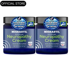 2x Migrastil Neuropathy Cream - Soothing Cream for Feet, Legs, Hands, Etc. Aloe Shea Butter Gentle Clove Moisturizing Body Care Daily