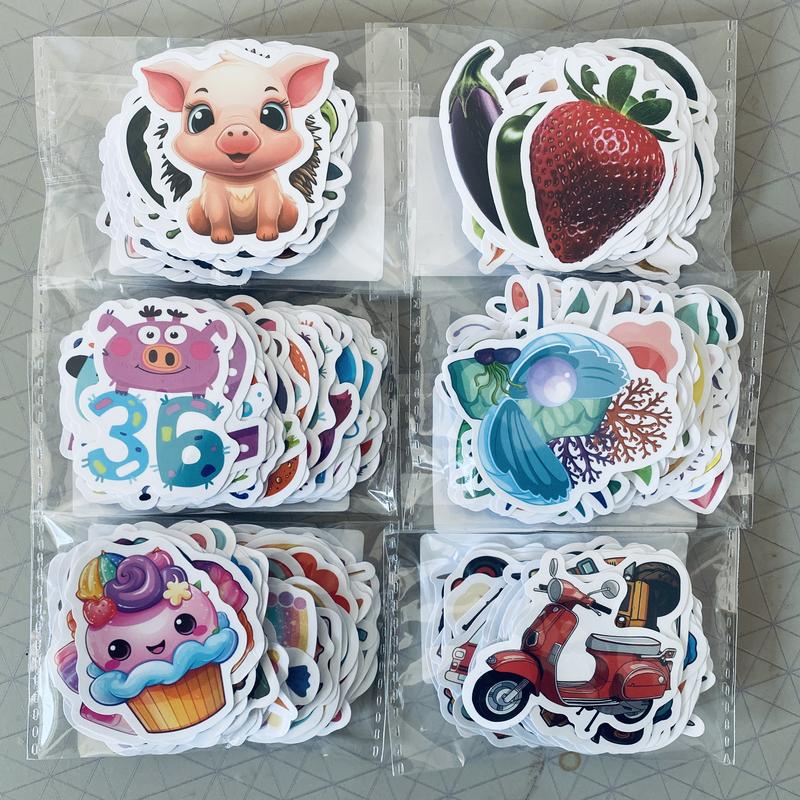 300Pcs Cute Animal Bulk Stickers for Kids Reward Stickers for Teachers Waterproof Vinyl Stickers for iPad Kindle Laptop Scrapbook Scrapbooking Diy Decal Film