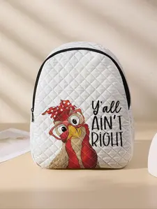Rooster Pattern Backpack, Lightweight Durable School Bag with Lunch Pocket, Cute Student Backpack for Students, Large Travel Diaper Bag for Mothers & Women