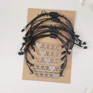 Sister Heart Bracelets for 5, Friendship Bracelet for 5, Sister Matching Bracelets, Sisters Bracelets for 5, Gifts for Sister, Sister Gifts