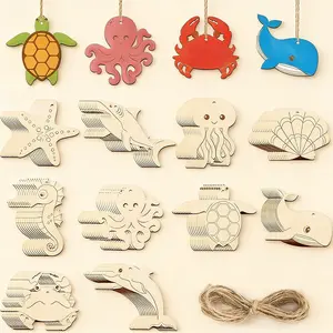 80 Wooden Decorative Pieces, Laser-Cut Ornaments for Crafts and Hanging Decor, Paintable, Assorted Styles, Ideal for DIY Projects