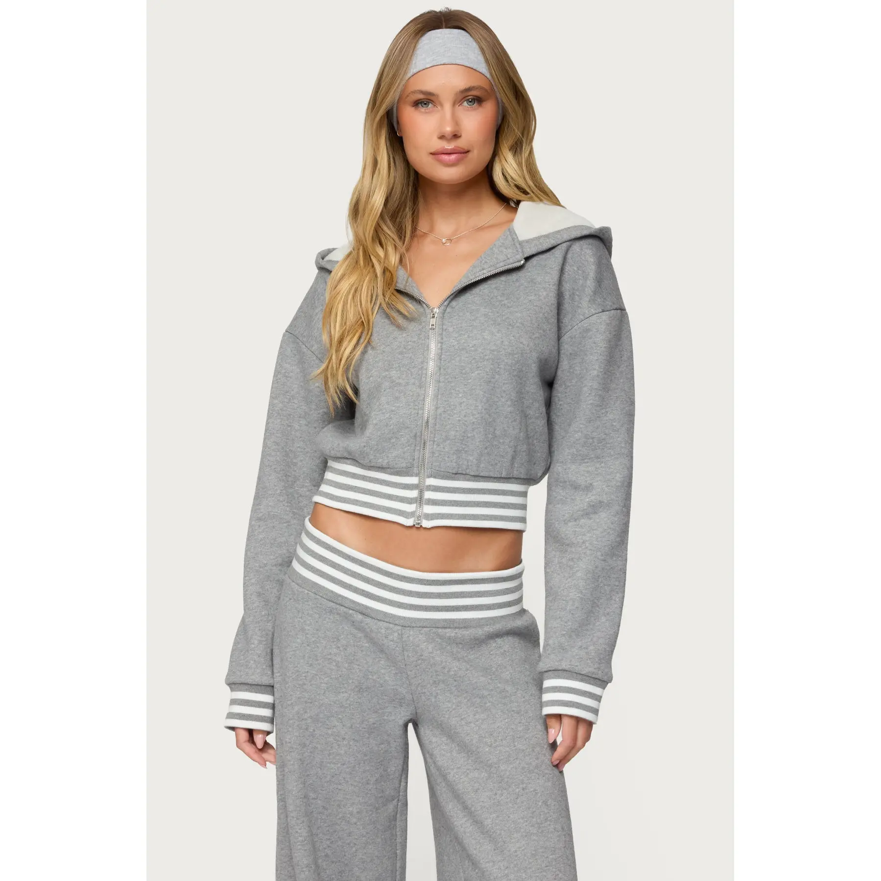 Eloura Stripey Zip Up Hoodie