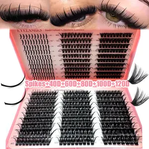 Large Capacity Eyelash Book Bottom Lashes And Spikes And Eyelash Clusters Kit, 30D/40D/50D/60D/80/100DHigh Volume Lash Book, 8-18mm Mixed Length Beginner-Friendly, Soft & Fluffy, Creates Natural Look, Easy DIY Segmented False Lashes At Home