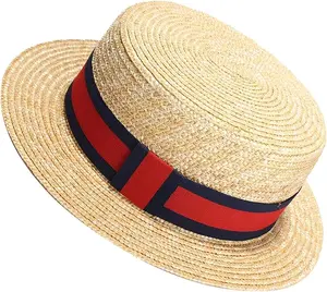 New Men’s Straw Boater Fedora Dress Hat (Size 56-58CM)
