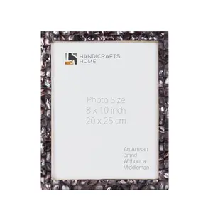Chic Picture Frames Mother of Pearl Handmade Vintage 8x10 Grey Mdf Decor Rectangle Design for Photo Display