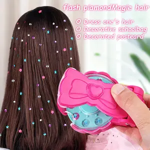 Glitter Diamond Styling Tools, DIY Diamond Hair Braid, Hair Gemstone Styling Set, Hair Embellishment Accessories, colorful gemstones to light up girls' hair, clothes, etc, birthday gift for all hair types/hair styles