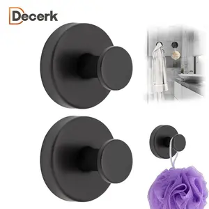 2pcs Strong Suction Cup Stainless Steel 304 Hook, for Bathroom and Kitchen with Vacuum Technology, 14.99 lbs Load Capacity Wall Hanger on Smooth Surfaces like Glass Mirrors Tiles Waterproof Rust-Proof Matte Black Ideal Storage of Loofahs Robes Coats