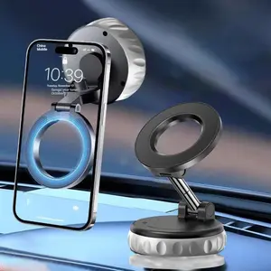 Vacuum Magnetic Suction Phone Mount, Foldable Car Phone Mount,Strong Magnetic Car Phone Holder for iPhone16/15/14/13/12 Series,for Any Smooth Surfaces