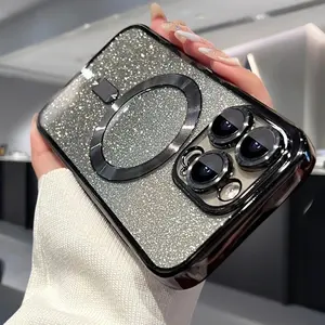 luxury Plating Case For iPhone 17 16 15 14 13 12 11 Pro Max Soft Magnetic Wireless Charge Cover