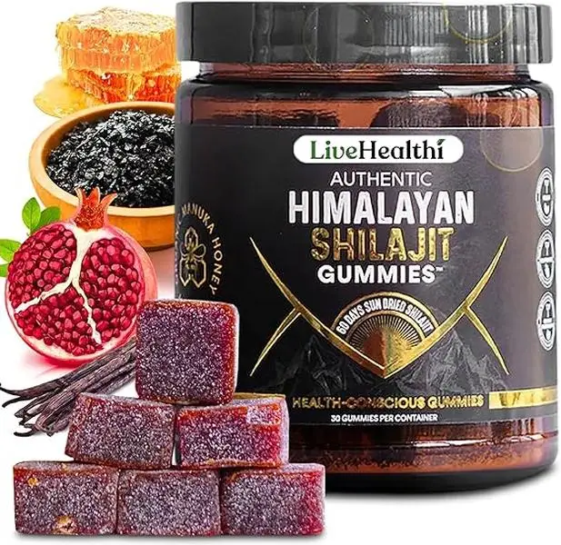 Pure Himalayan Shilajit Gummies I with Pomegranate Oil Flavor | Lab Tested I Fulvic Acid & 85+ Trace Minerals I 100% Natural & Organic