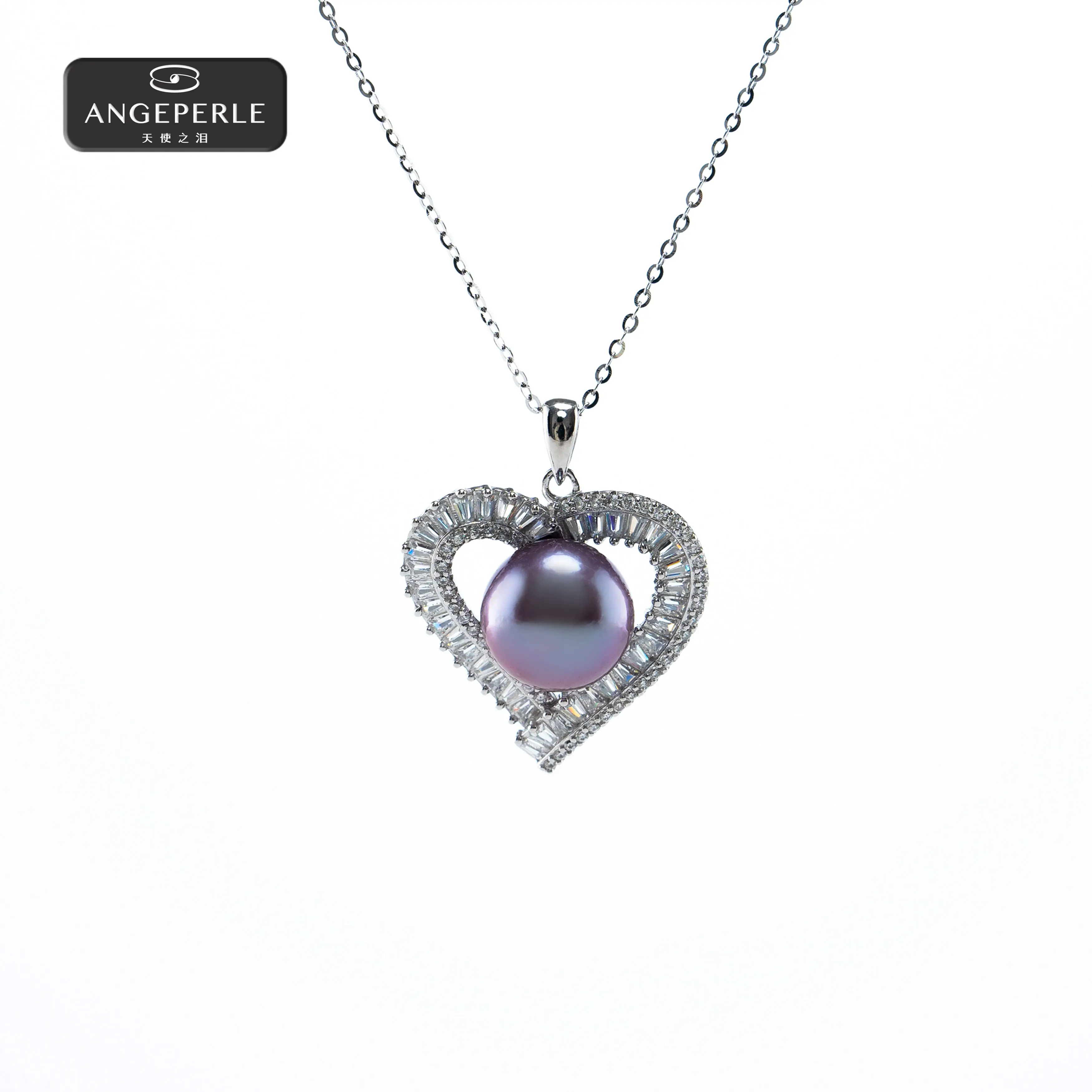 ANGEPERLE S925 Silver Freshwater Edison Pearl Pendant 10-11mm  (TSSLF172)