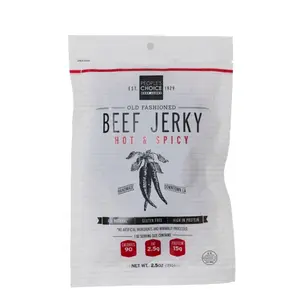 People's Choice Beef Jerky - 2.5oz Old Fashioned Hot & Spicy, Thick Cuts of 100% American Beef, Natural Spices, Handcrafted, Chewy Texture, High Protein Snack