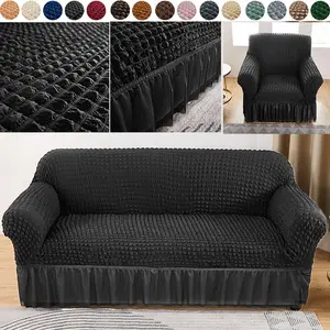 Solid Color with Tassel, 1 Count Elastic Sofa Slipcover, Sofa Protector for Home Living Room, Sofa Protector for Single to Four Seat Sofa