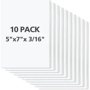 Premium White Foam Core Board - 5x7 Inches, 3/16 Thick - 10 Pack, Acid-Free - Ideal for Mounting, Crafts, Art, and Presentations