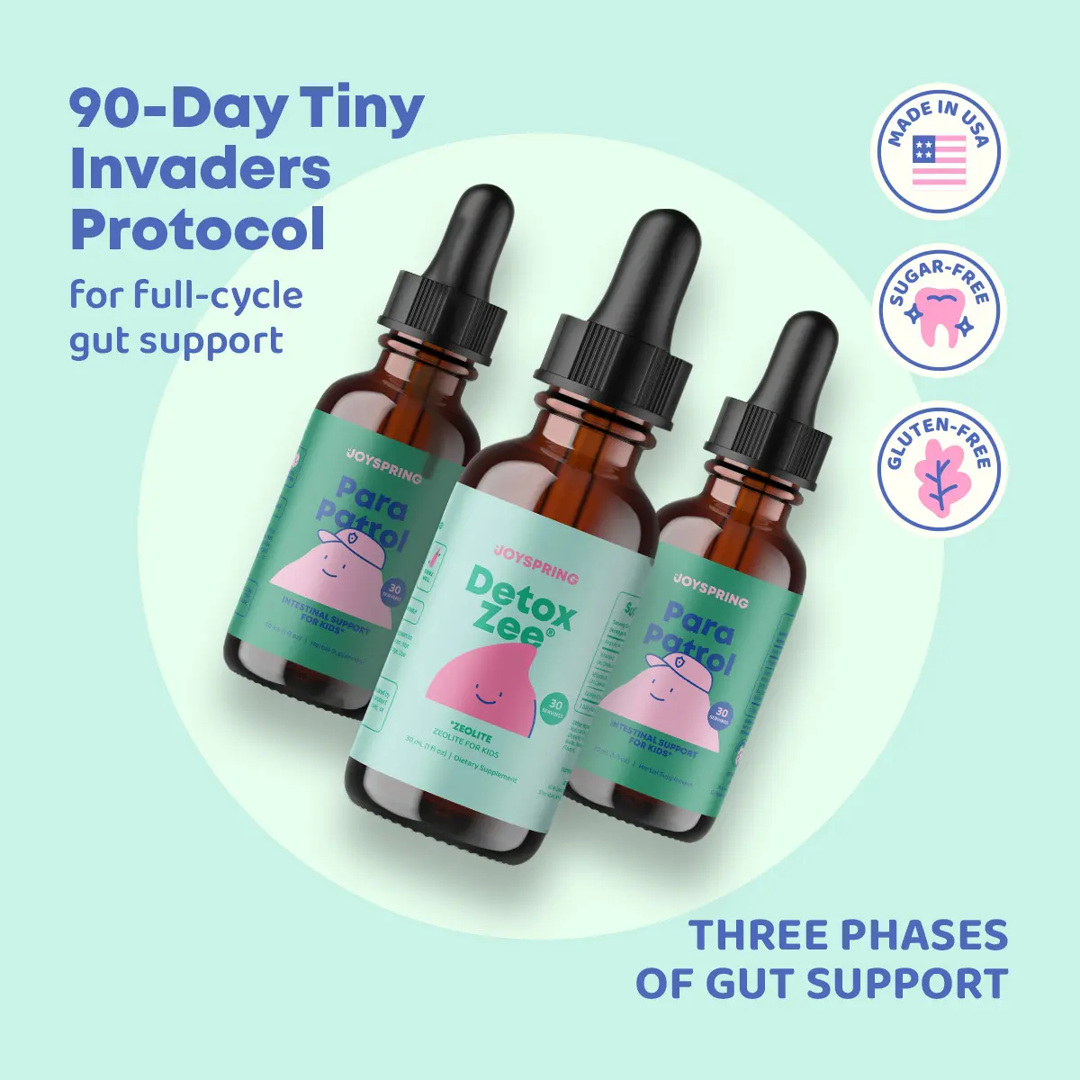 JoySpring Gut Balance & Detox Support Bundle | 1 DetoxZee + 2 Para Patrol Liquid Cleanse JoySpring Gut Balance & Detox Support Bundle | 1 DetoxZee + 2 Para Patrol Liquid Cleanse