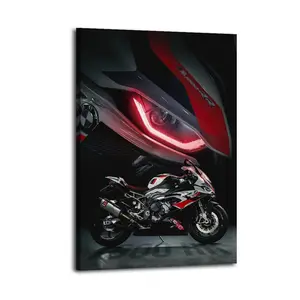 BMW M 1000RR Motorcycle Artistic Wall Decor, Waterproof Canvas Poster, Cute And Vibrant Poster for Bathroom, Living Room, Bedroom, Dorm, A Perfect Gift Idea for New Year Home Decor