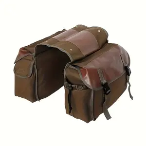 1pc Bicycle Rear Seat Saddle Bag – Durable Double-Pocket Storage for Mountain and Road Bikes, Rear Rack Frame Bag