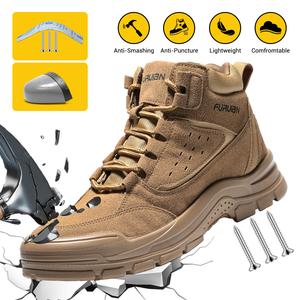 Furuian Steel Toe Boots for Men Women - Stylish & Comfortable Safety boots Work Boots with Anti-Puncture & Slip-Resistant Design - Industrial Construction Safety Shoes - Puncture Proof & Indestructible - High Top Tactical Boot - Worker