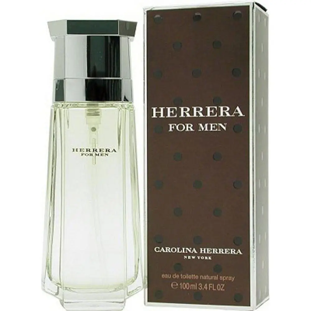 Carolina Herrera Herrera for Men Eau de Toilette, A Long-Lasting Bright Citrus Men's Fragrance and Woody & Earthy Signature Scent for Daytime Wear, 3.4 fl oz, Long Lasting Perfumes